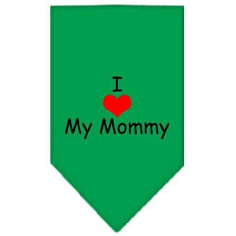 I Heart My Mommy  Screen Print Bandana Emerald Green Small