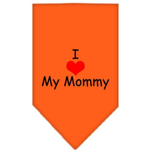 I Heart My Mommy  Screen Print Bandana Orange Small