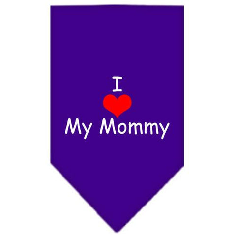 I Heart My Mommy  Screen Print Bandana Purple Small