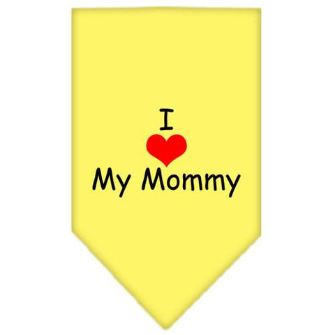 I Heart My Mommy  Screen Print Bandana Yellow Small