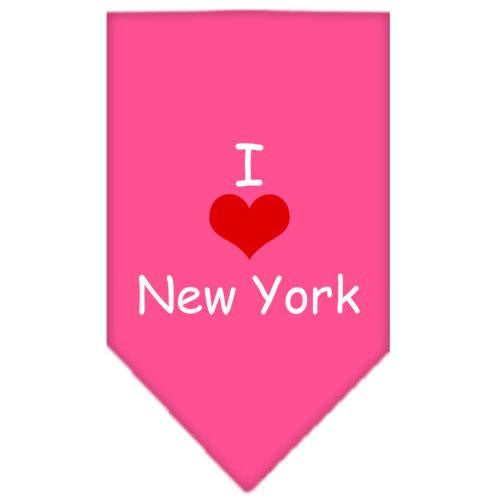 I Heart New York  Screen Print Bandana Bright Pink Large