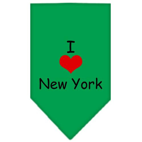 I Heart New York  Screen Print Bandana Emerald Green Large