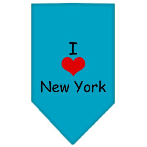 I Heart New York  Screen Print Bandana Turquoise Large