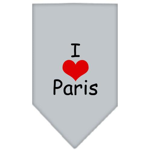 I Heart Paris  Screen Print Bandana Grey Large