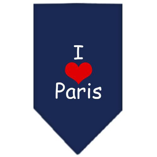 I Heart Paris  Screen Print Bandana Navy Blue large