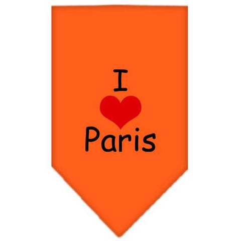 I Heart Paris  Screen Print Bandana Orange Large