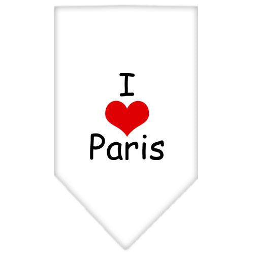 I Heart Paris  Screen Print Bandana White Large