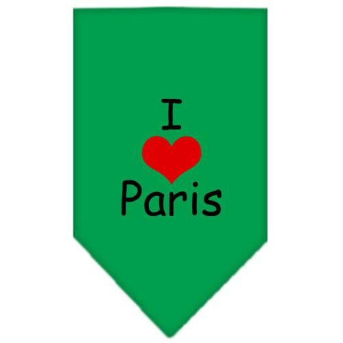 I Heart Paris  Screen Print Bandana Emerald Green Small