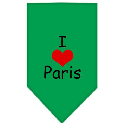 I Heart Paris  Screen Print Bandana Emerald Green Small