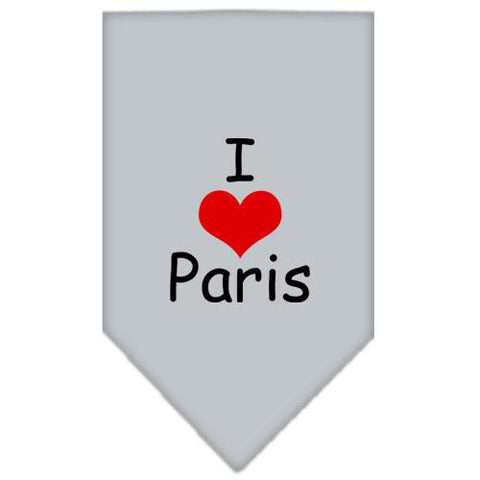 I Heart Paris  Screen Print Bandana Grey Small