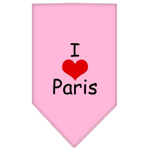 I Heart Paris  Screen Print Bandana Light Pink Small