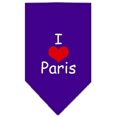 I Heart Paris  Screen Print Bandana Purple Small