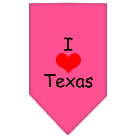 I Heart Texas  Screen Print Bandana Bright Pink Large