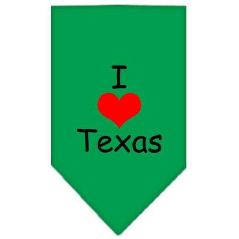 I Heart Texas  Screen Print Bandana Emerald Green Large