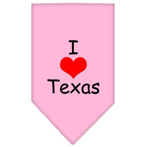 I Heart Texas  Screen Print Bandana Light Pink Large