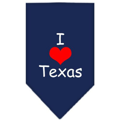 I Heart Texas  Screen Print Bandana Navy Blue large