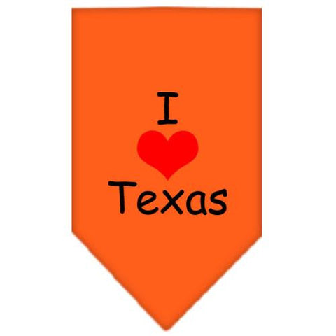 I Heart Texas  Screen Print Bandana Orange Large