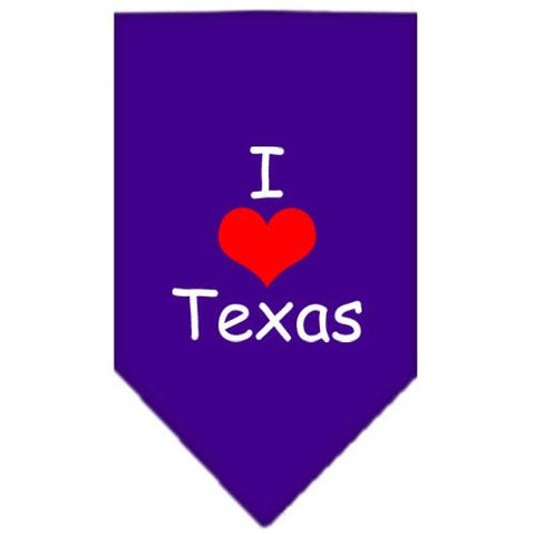 I Heart Texas  Screen Print Bandana Purple Large