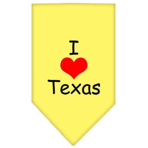 I Heart Texas  Screen Print Bandana Yellow Large