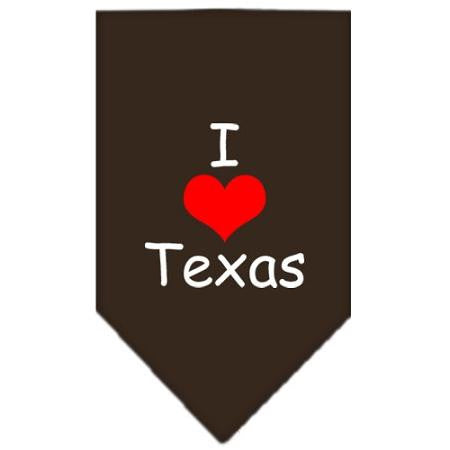 I Heart Texas  Screen Print Bandana Cocoa Small