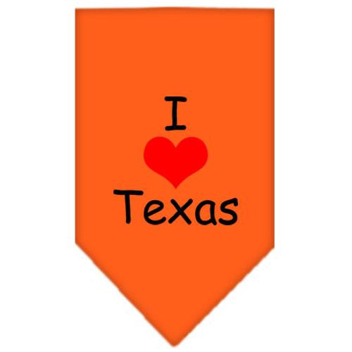 I Heart Texas  Screen Print Bandana Orange Small