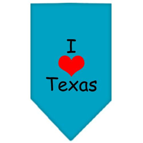 I Heart Texas  Screen Print Bandana Turquoise Small