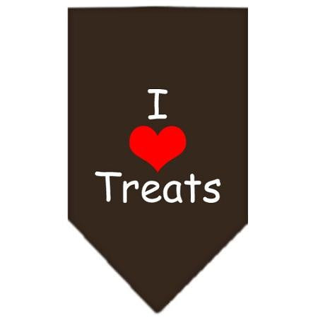 I Heart Treats  Screen Print Bandana Cocoa Large