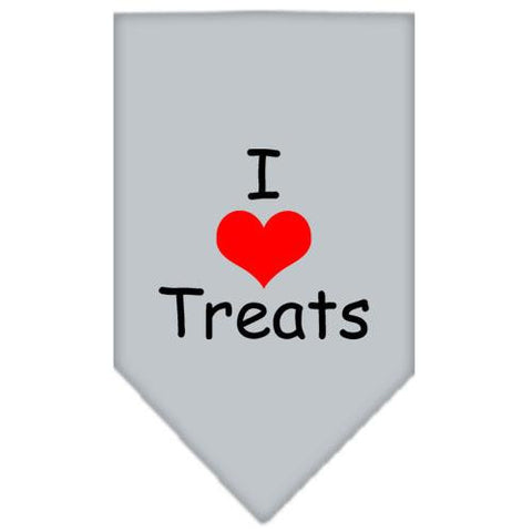 I Heart Treats  Screen Print Bandana Grey Large