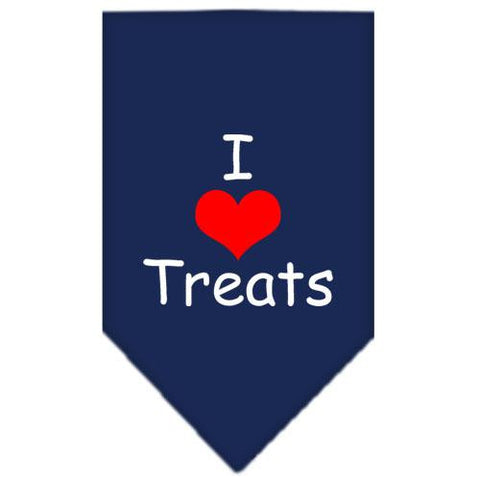 I Heart Treats  Screen Print Bandana Navy Blue large