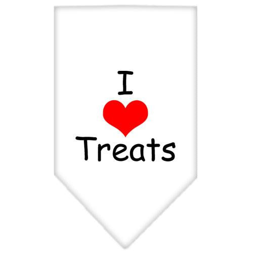 I Heart Treats  Screen Print Bandana White Large