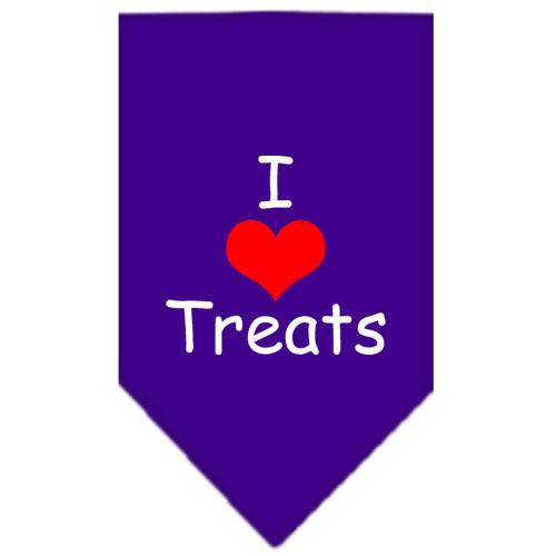 I Heart Treats  Screen Print Bandana Purple Small