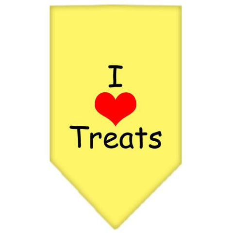 I Heart Treats  Screen Print Bandana Yellow Small