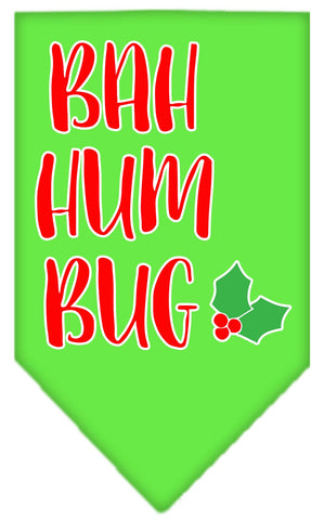 Bah Humbug Screen Print Bandana Lime Green Large