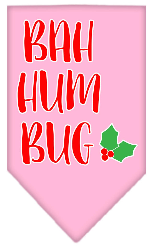 Bah Humbug Screen Print Bandana Light Pink Large