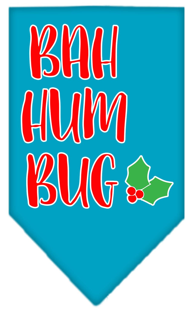 Bah Humbug Screen Print Bandana Turquoise Large