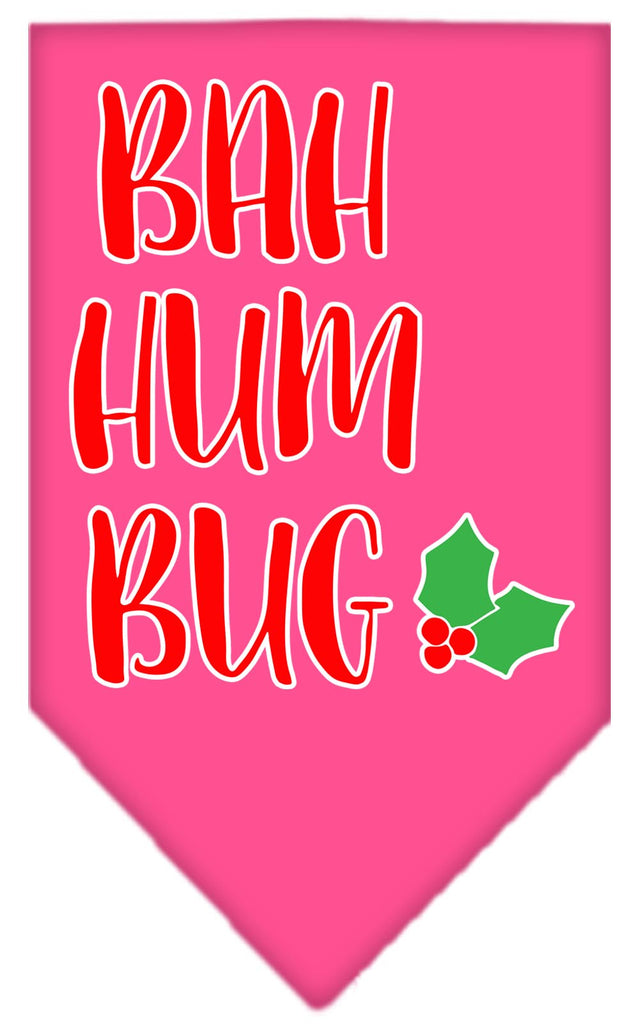 Bah Humbug Screen Print Bandana Bright Pink Small