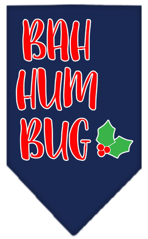 Bah Humbug Screen Print Bandana Navy Blue Small