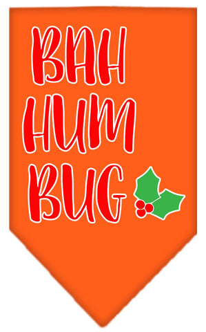 Bah Humbug Screen Print Bandana Orange Small