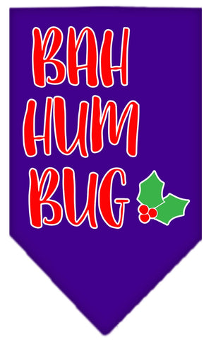 Bah Humbug Screen Print Bandana Purple Small