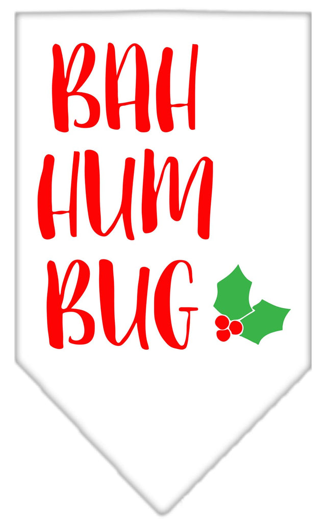 Bah Humbug Screen Print Bandana White Small