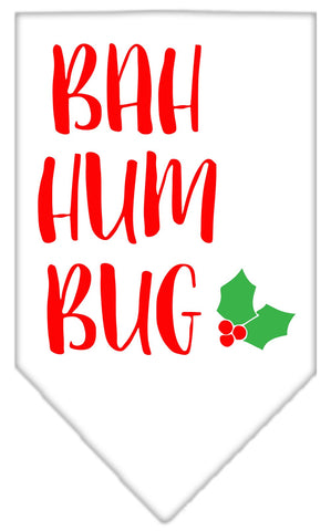 Bah Humbug Screen Print Bandana White Small