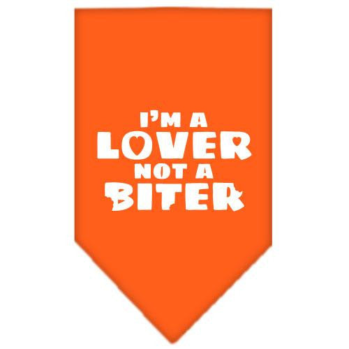 I'm a Lover Not a Biter Screen Print Bandana Orange Large