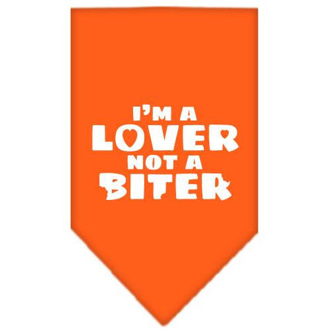 I'm a Lover Not a Biter Screen Print Bandana Orange Large