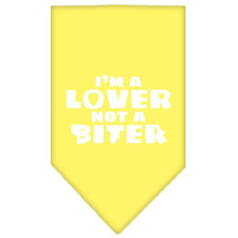 I'm a Lover Not a Biter Screen Print Bandana Yellow Small