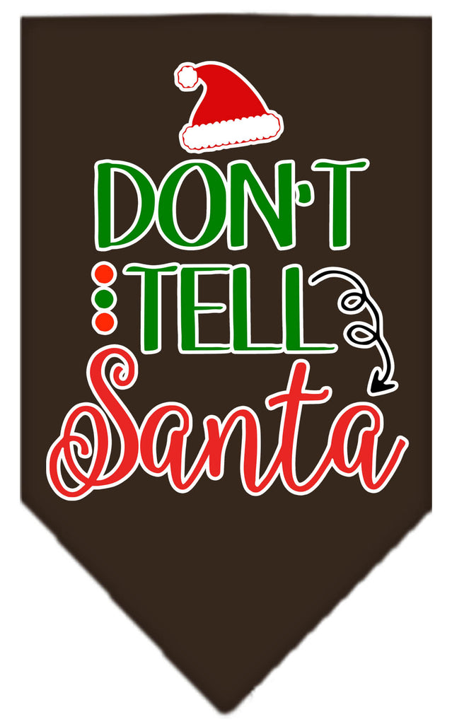 Don't Tell Santa Screen Print Bandana Cocoa Large