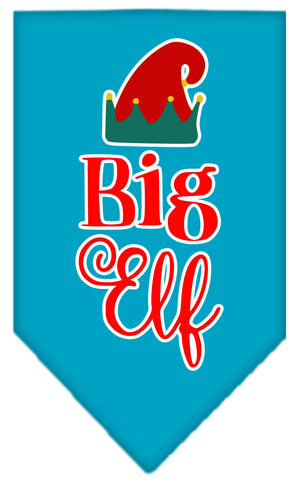 Big Elf Screen Print Bandana Turquoise Large