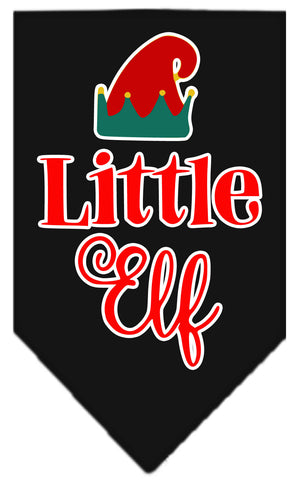 Little Elf Screen Print Bandana Black Large