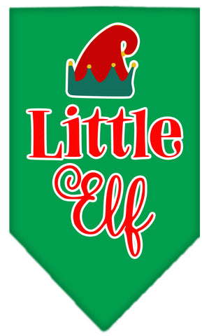 Little Elf Screen Print Bandana Emerald Green Large