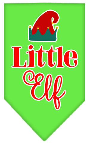 Little Elf Screen Print Bandana Lime Green Large