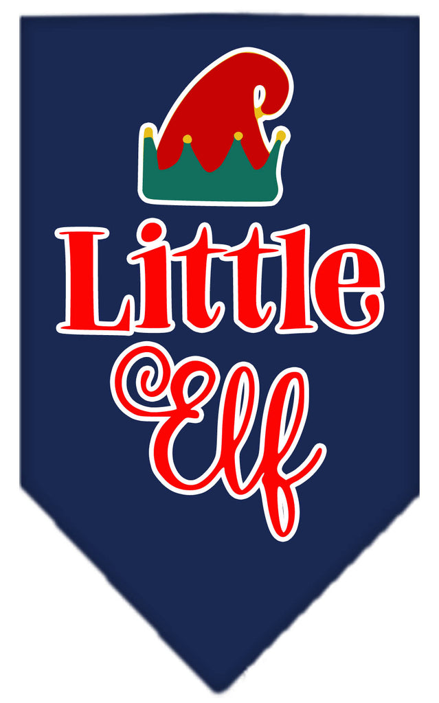 Little Elf Screen Print Bandana Navy Blue Large